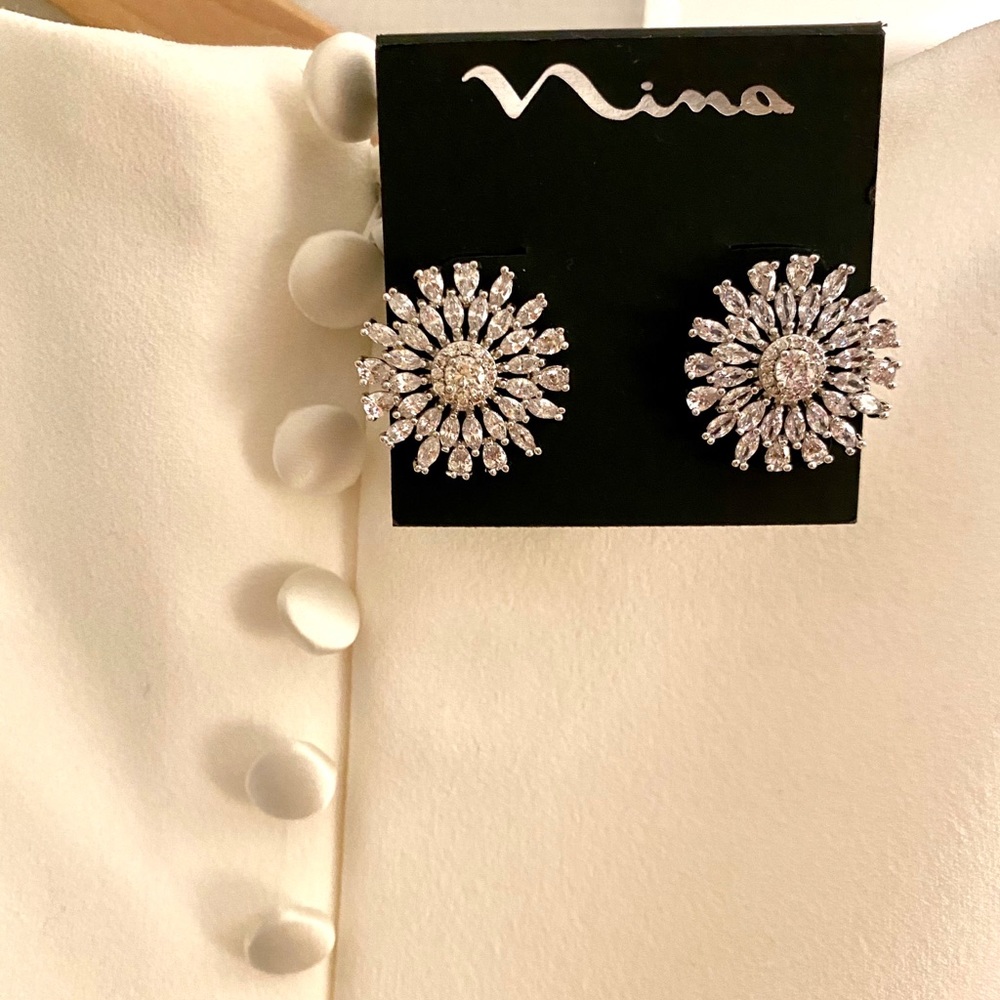 Nina Geoflower Cubic Zirconia Earrings
